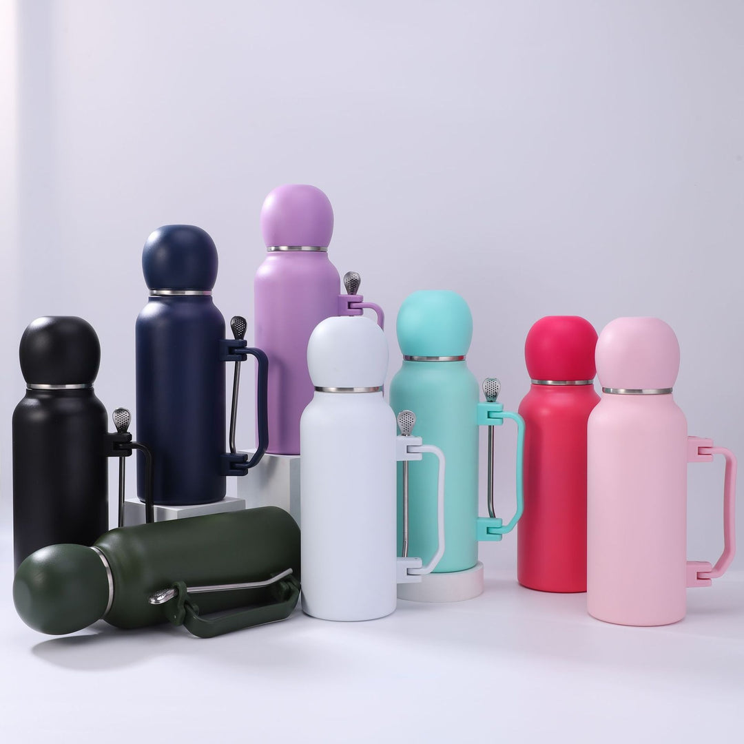 Women practical insulated bottle with integrated tea strainer Stornfield