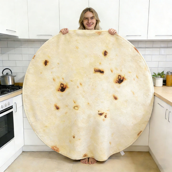 Pizza-Themed Round Fleece Blanket
