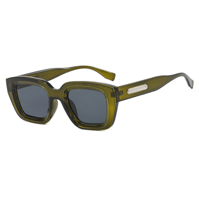 Women's square sunglasses with transparent frame and brown lenses Stornfield