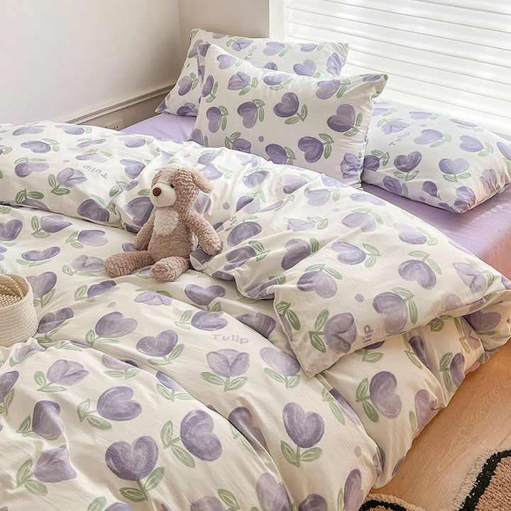 Children's Playful Floral Patterned Bedding Set