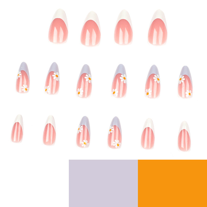Elegant artificial nail design with delicate flower and ombre effects Stornfield