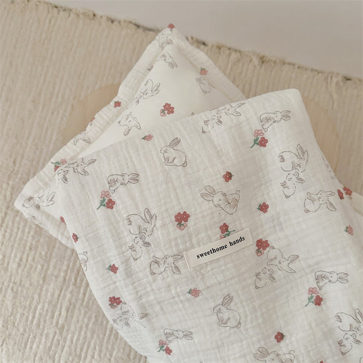 Unisex Muslin Blanket with delicate floral design and elegant ruffles Stornfield
