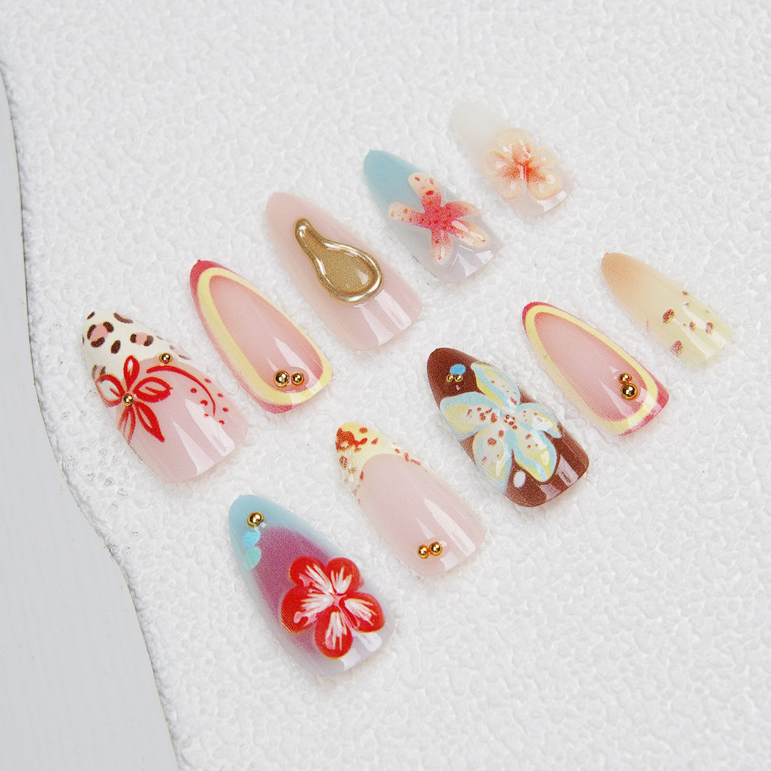 Artificial Nail Set with Floral Accents Stornfield