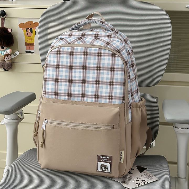Stylish Plaid Design Backpack Stornfield