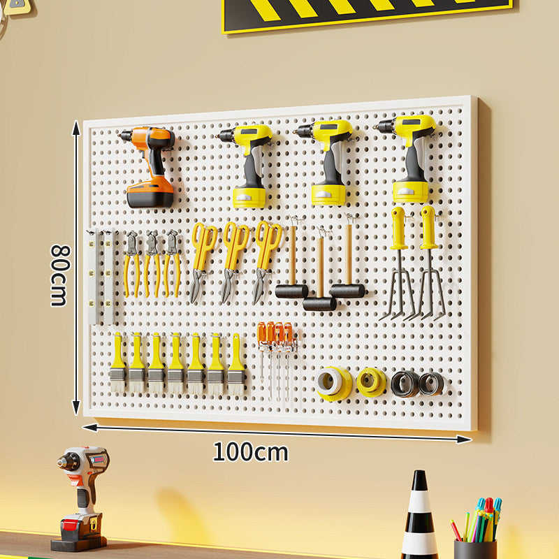 Large Rectangle Wall-Mounted Perforated Metal Pegboard Tool Storage Panel