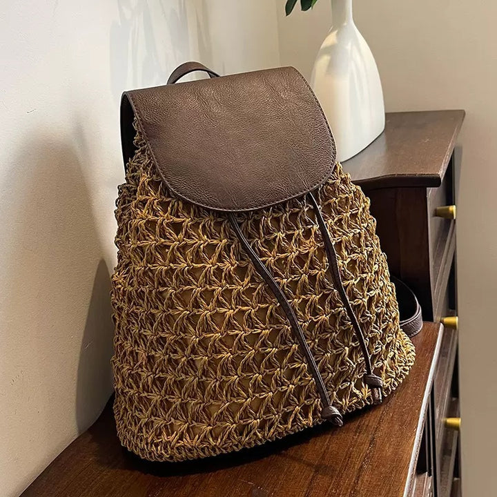 Handcrafted Backpack Made of Woven Natural Material Stornfield