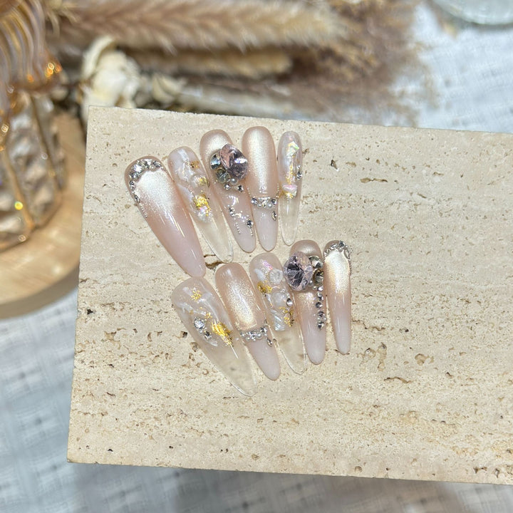Glamorous Stiletto Press-On Nail Set with Rhinestone Embellishments Stornfield