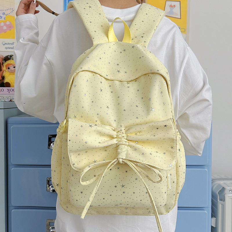 Starry Print Bow-Detail Backpack Stornfield