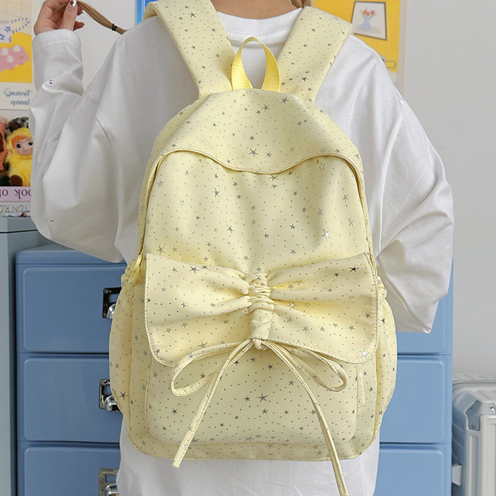 Starry Print Bow-Detail Backpack Stornfield
