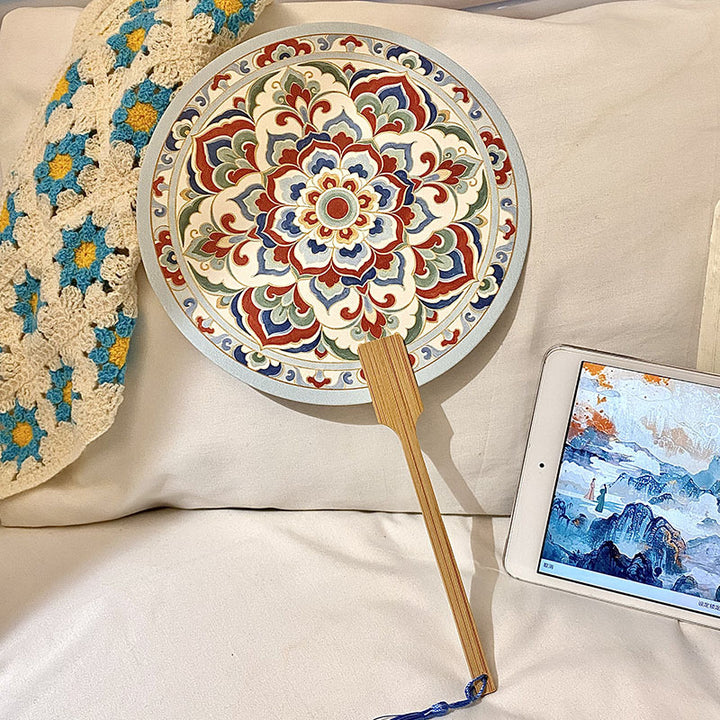 Handmade fan with artistic motif Stornfield