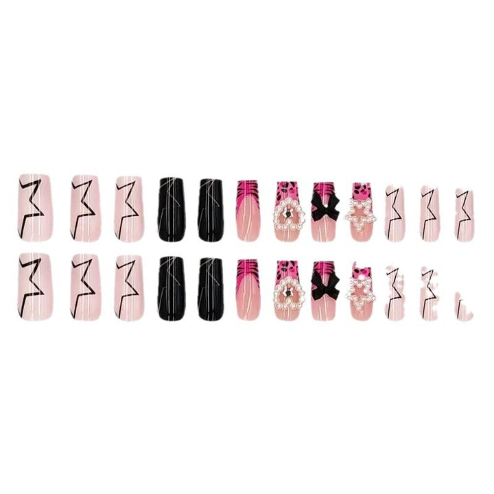 Decorative Press-On Nail Art with Pearl Accents Stornfield