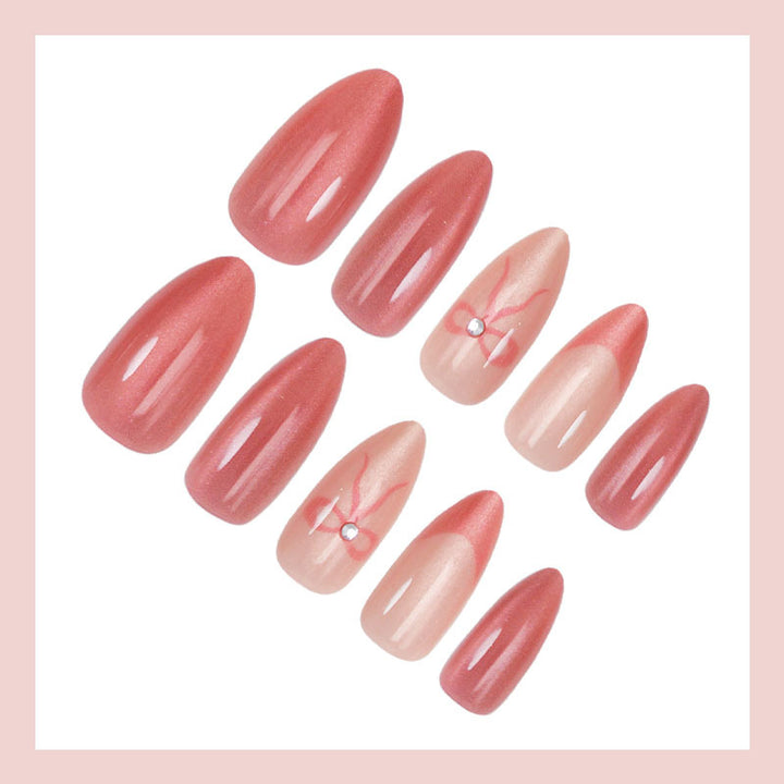 Nail art set with elegant bows and glitter Stornfield