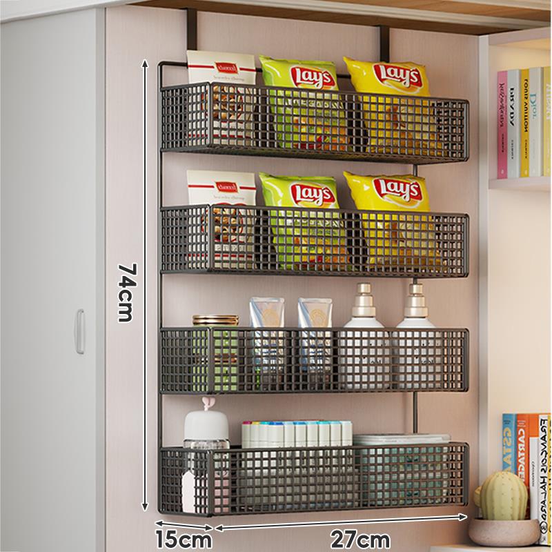 Under-Shelf Double-Tier Ventilated Mesh Hanging Storage Basket for Pantry and Bathroom