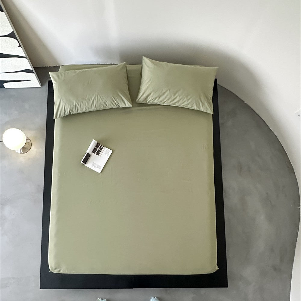 Fitted sheet set with pillowcases made of extra soft cotton jersey and deep hem