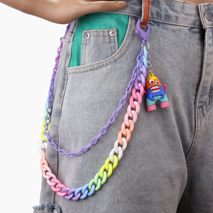 Keychain made of colorful plastic chains with Stornfield pendant