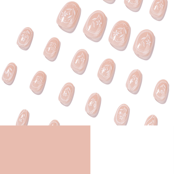 Elegant and artistic nail extensions with floral design Stornfield