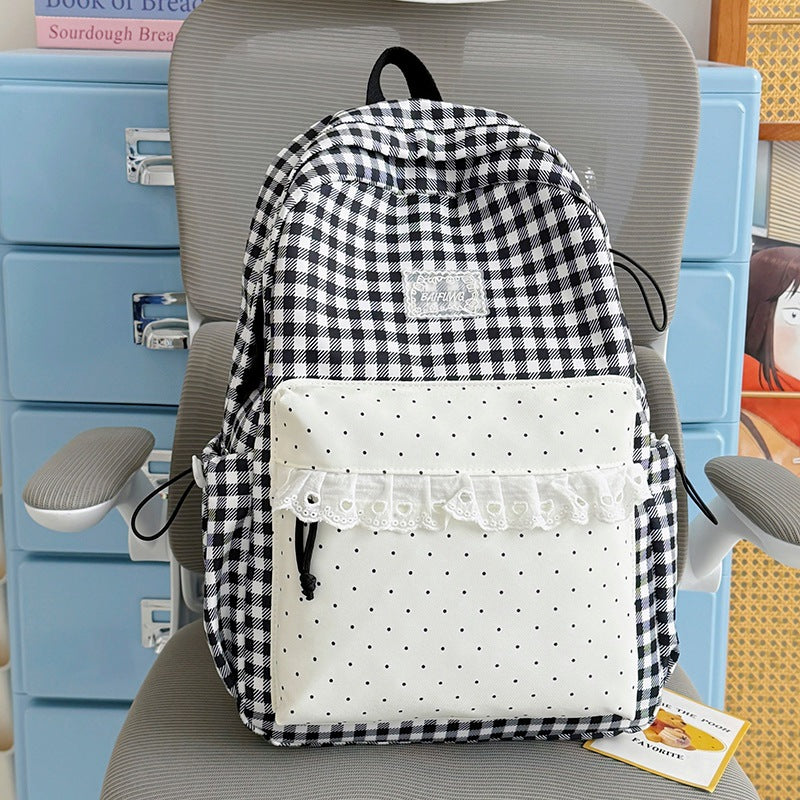 Cute Checkered Pattern Backpack Stornfield