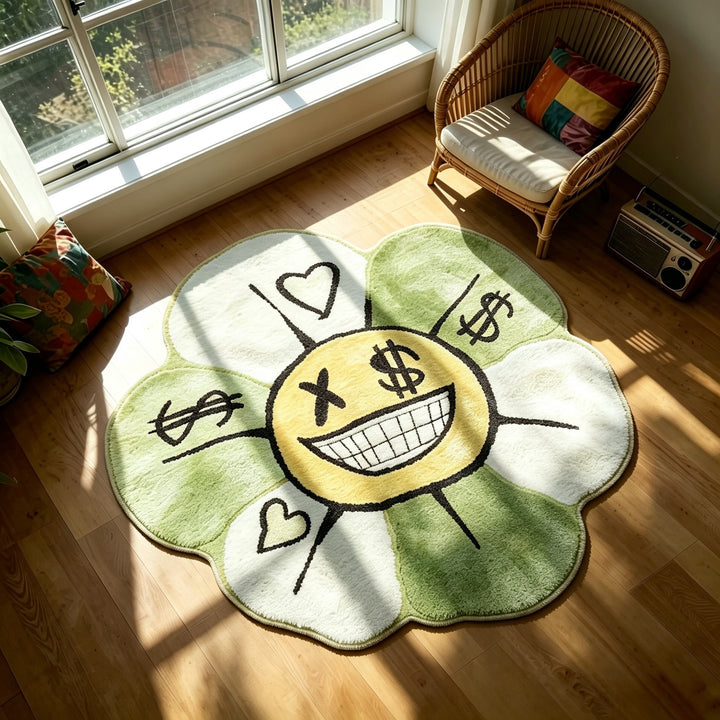 Artistic Flower-Shaped Area Rug