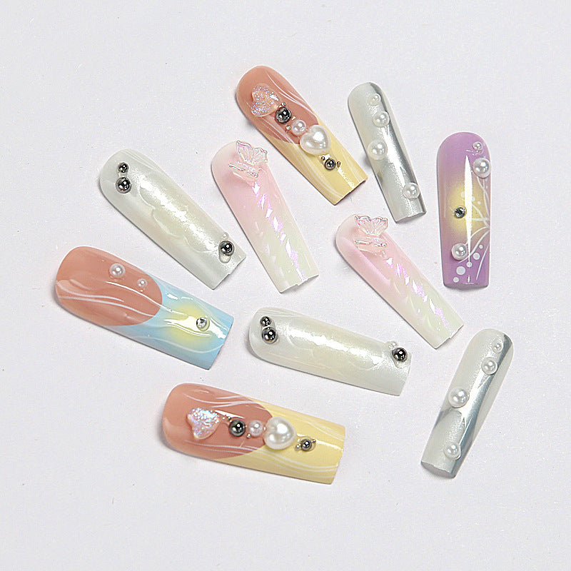 Creative artificial nails with 3D flower embellishments Stornfield