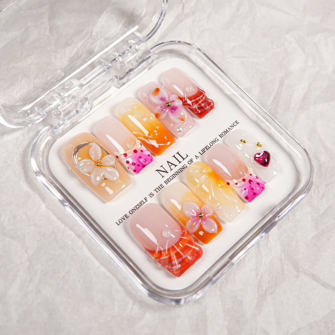 Artistic Floral Nail Enhancements Set