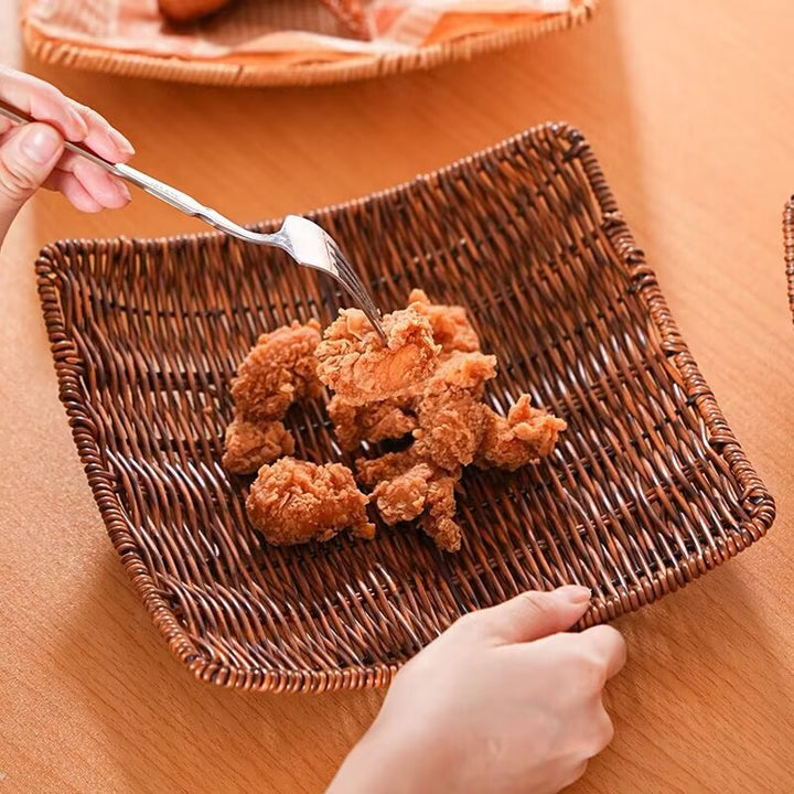 Unisex Elegant Rattan Serving Plate Stornfield