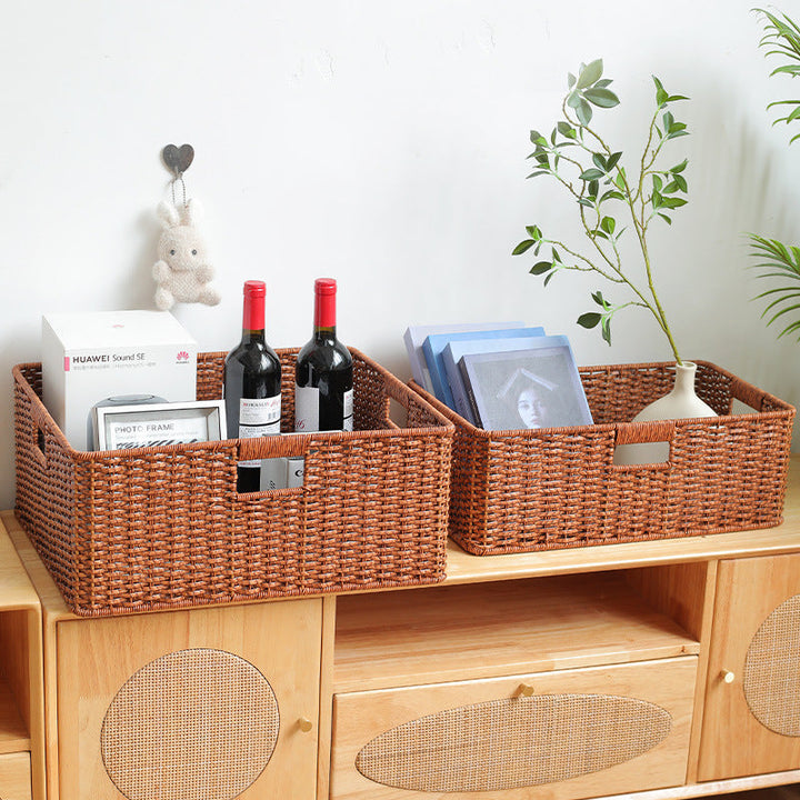 Large Woven Storage Bin with Ergonomic Cutout Handles Stornfield