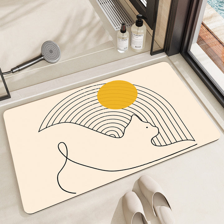 Artistic Cat-Themed Bath Mat Stornfield