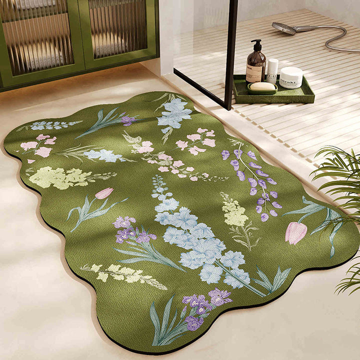 Plush Leaf-Shaped Bath Mat