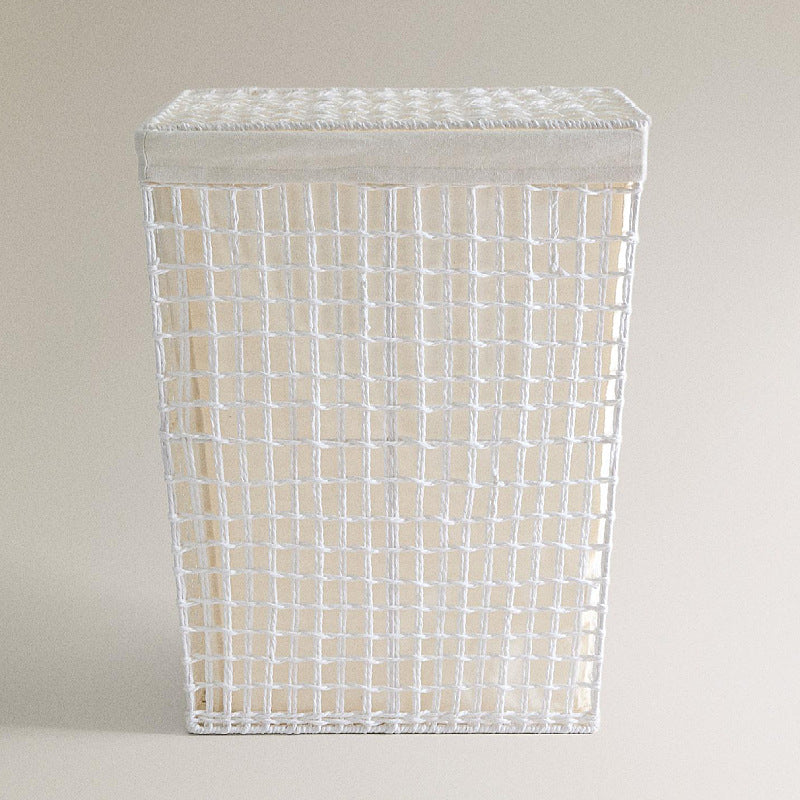 Modern laundry basket with embroidered pattern Stornfield