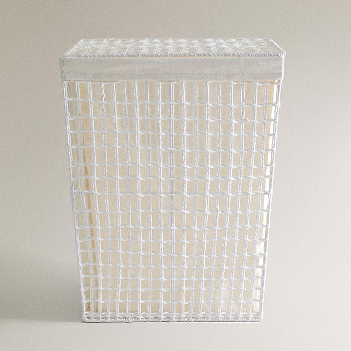 Modern laundry basket with embroidered pattern Stornfield