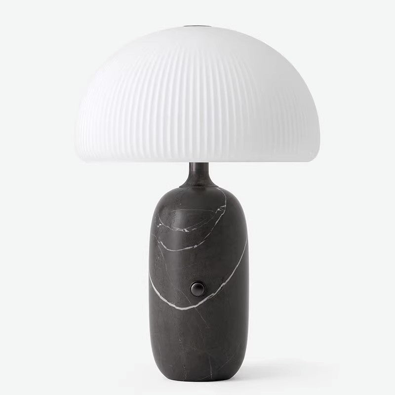 Modern Sculpted Table Lamp with Pleated Shade