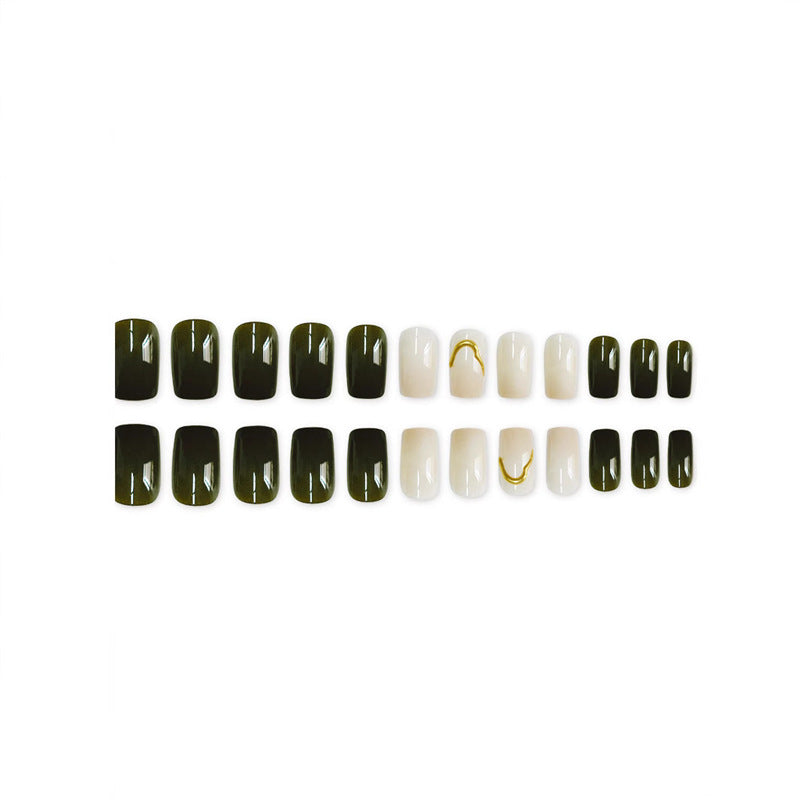 Elegant Press-On Nail Enhancements with Unique Design Stornfield