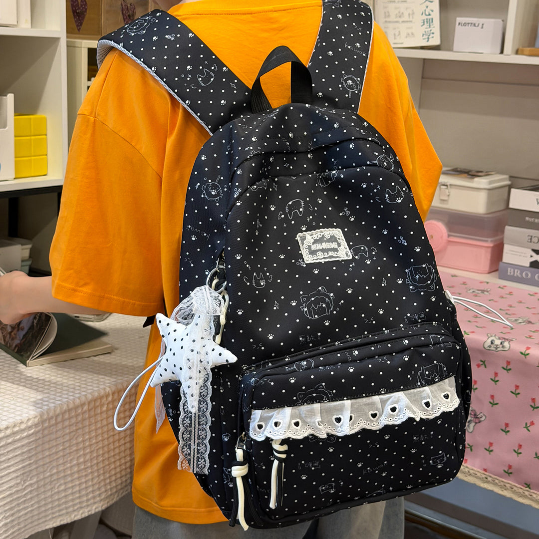 Whimsical Character Print School Backpack Stornfield