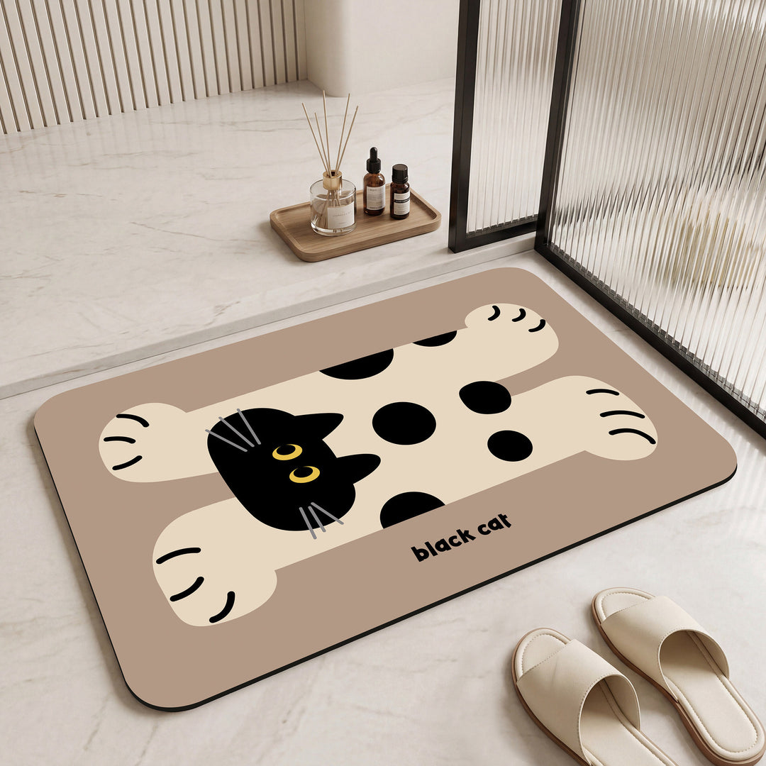 Cartoon-Themed Plush Bath Mat