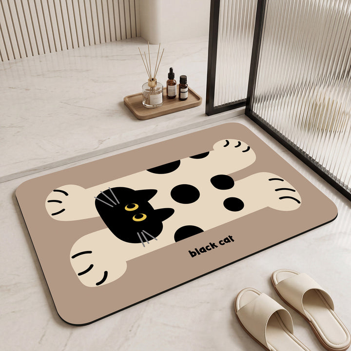 Cartoon-Themed Plush Bath Mat