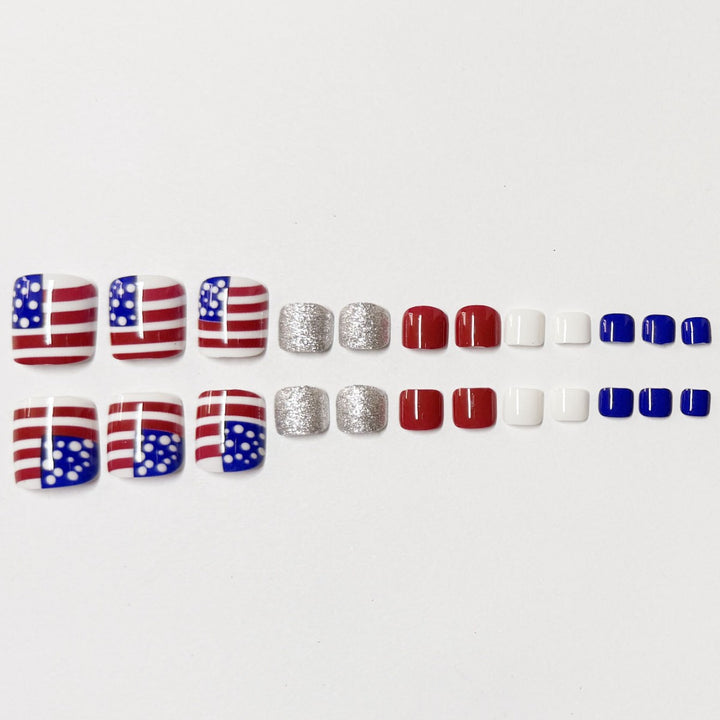 Artistic Independence Day Press-On Toenails Stornfield