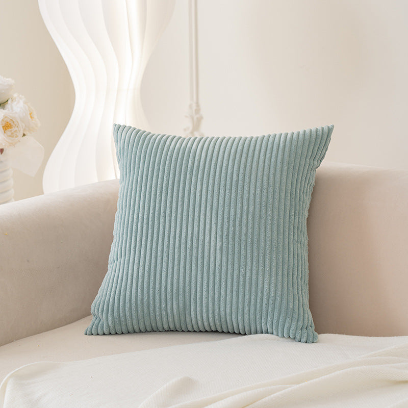 Ribbed Plush Corduroy Square Accent Cushion Cover with Hidden Zipper