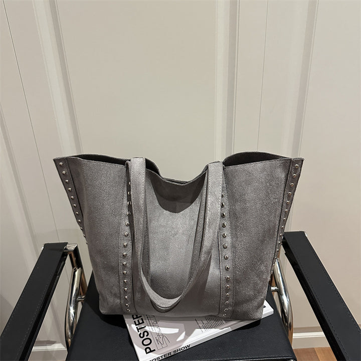 Chic Studded Suede Tote Bag Stornfield