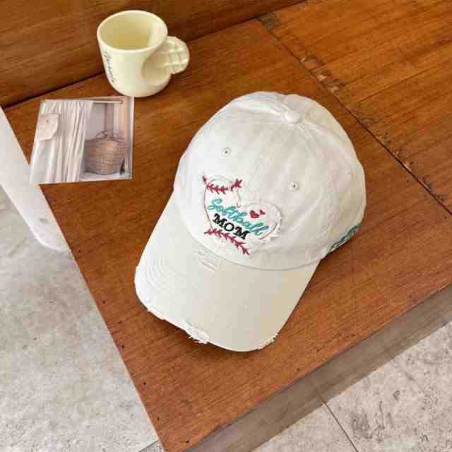 Women's Distressed Heart-Embroidered Baseball Cap Stornfield