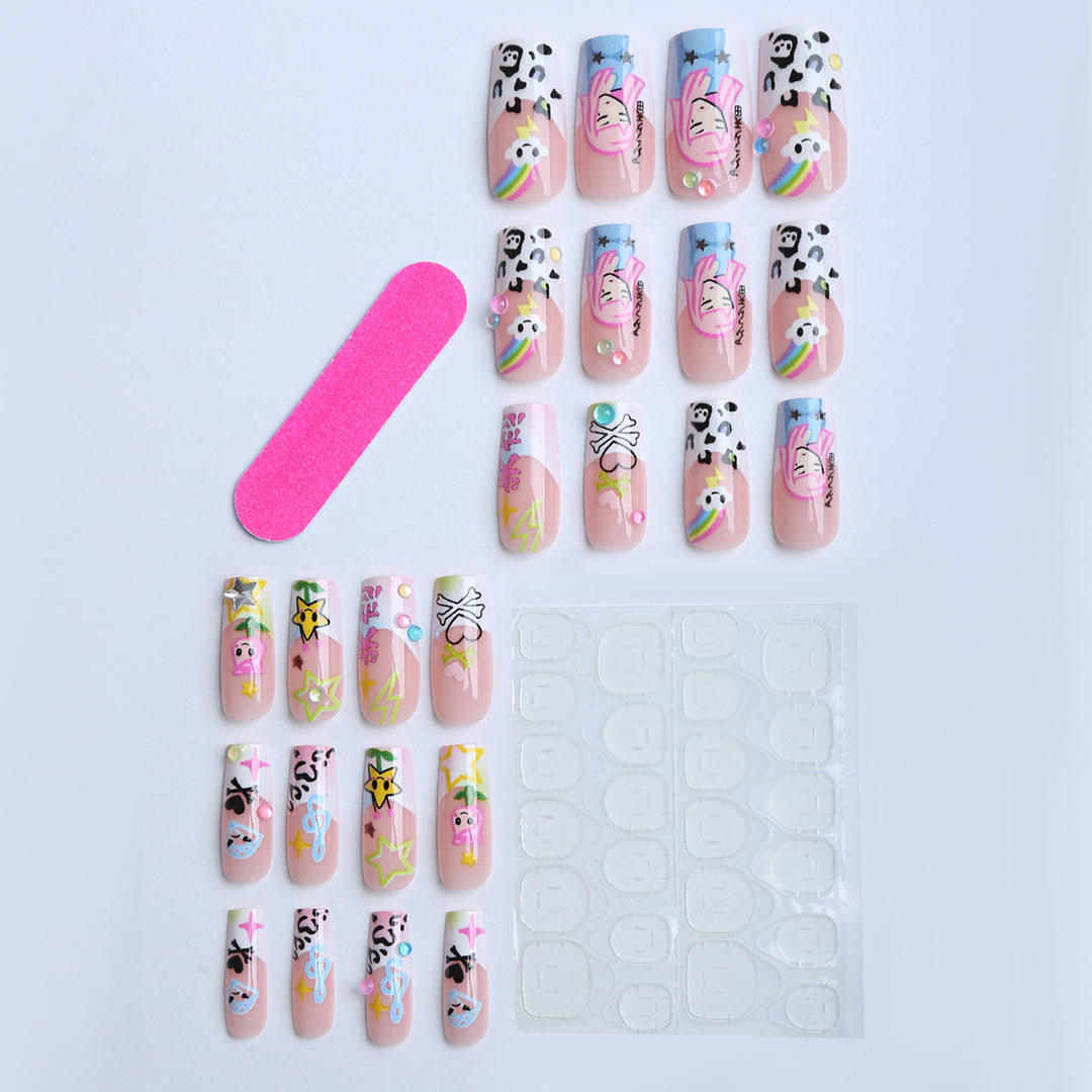 Artificial nails with colorful design Stornfield