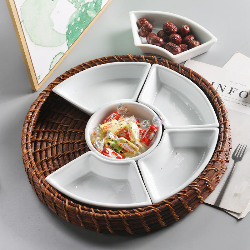 Unisex Serving Platter with Integrated Dip Bowl Set Stornfield