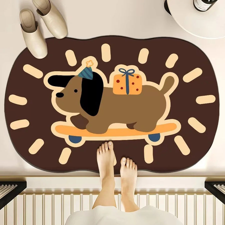 Cartoon Dog-Themed Floor Mat