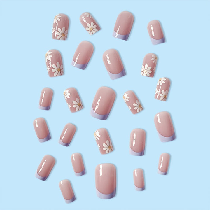 Artistic Floral Acrylic Nail Extensions Stornfield