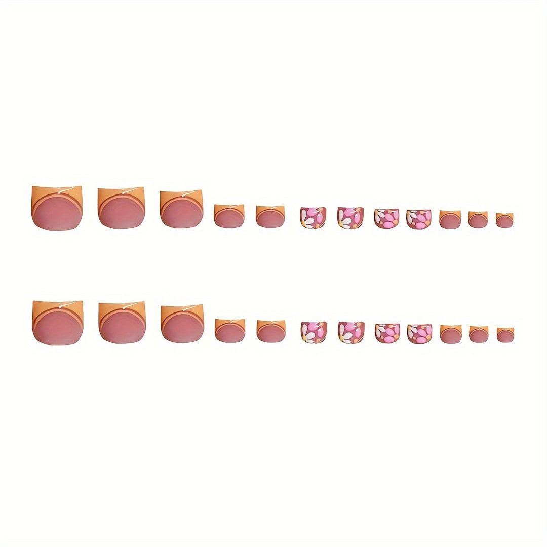 Decorative Floral Themed Press-On Nails Stornfield