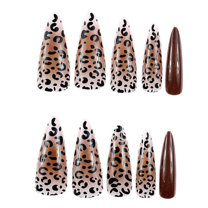 Artistic Stiletto Nail Extensions with Leopard Design Stornfield