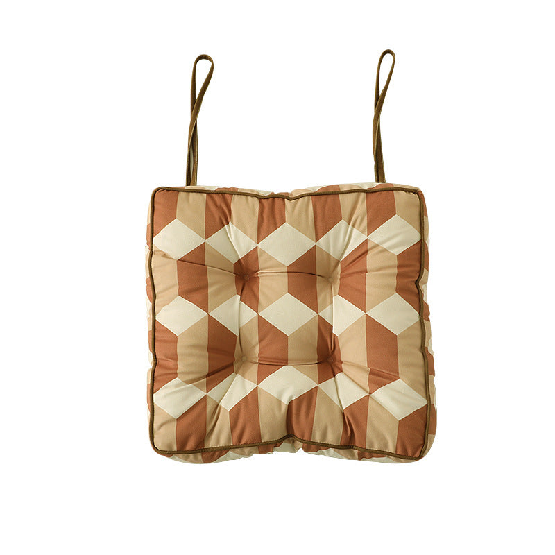 Padded chair cushion with ties and tufted seat Stornfield