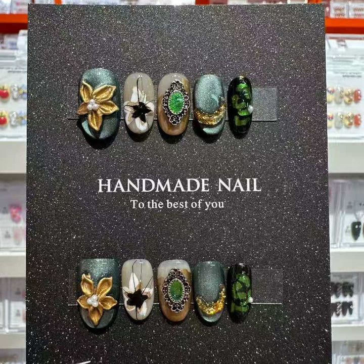 Handmade Glamorous Press-On Nail Art Set