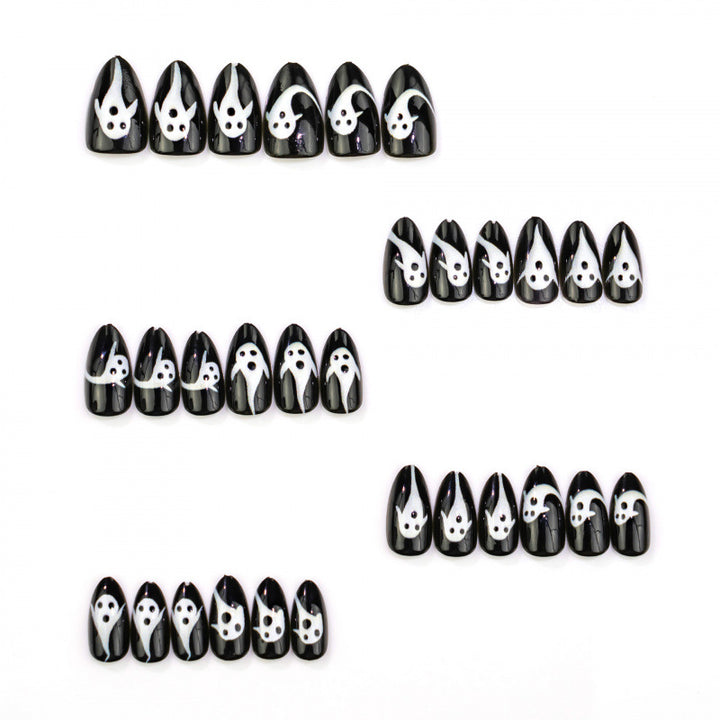 Ghostly-Themed Press-On Nail Art Set