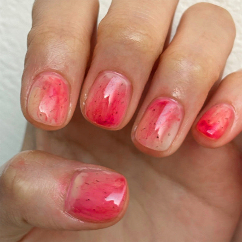 Trendy artificial nail set with modern marble and ombre design Stornfield