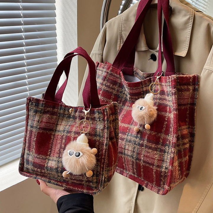 Cozy Checkered Tote Bag